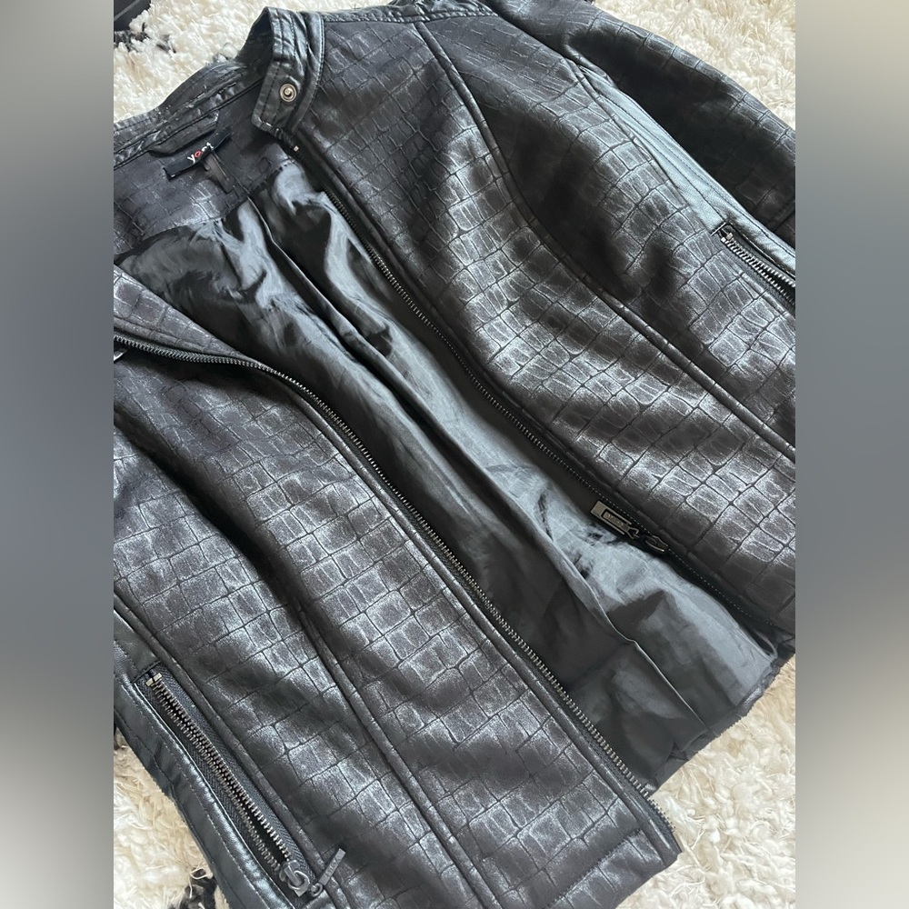 Expensive black leather jacket